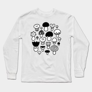 Funky doodle mushrooms Long Sleeve T-Shirt